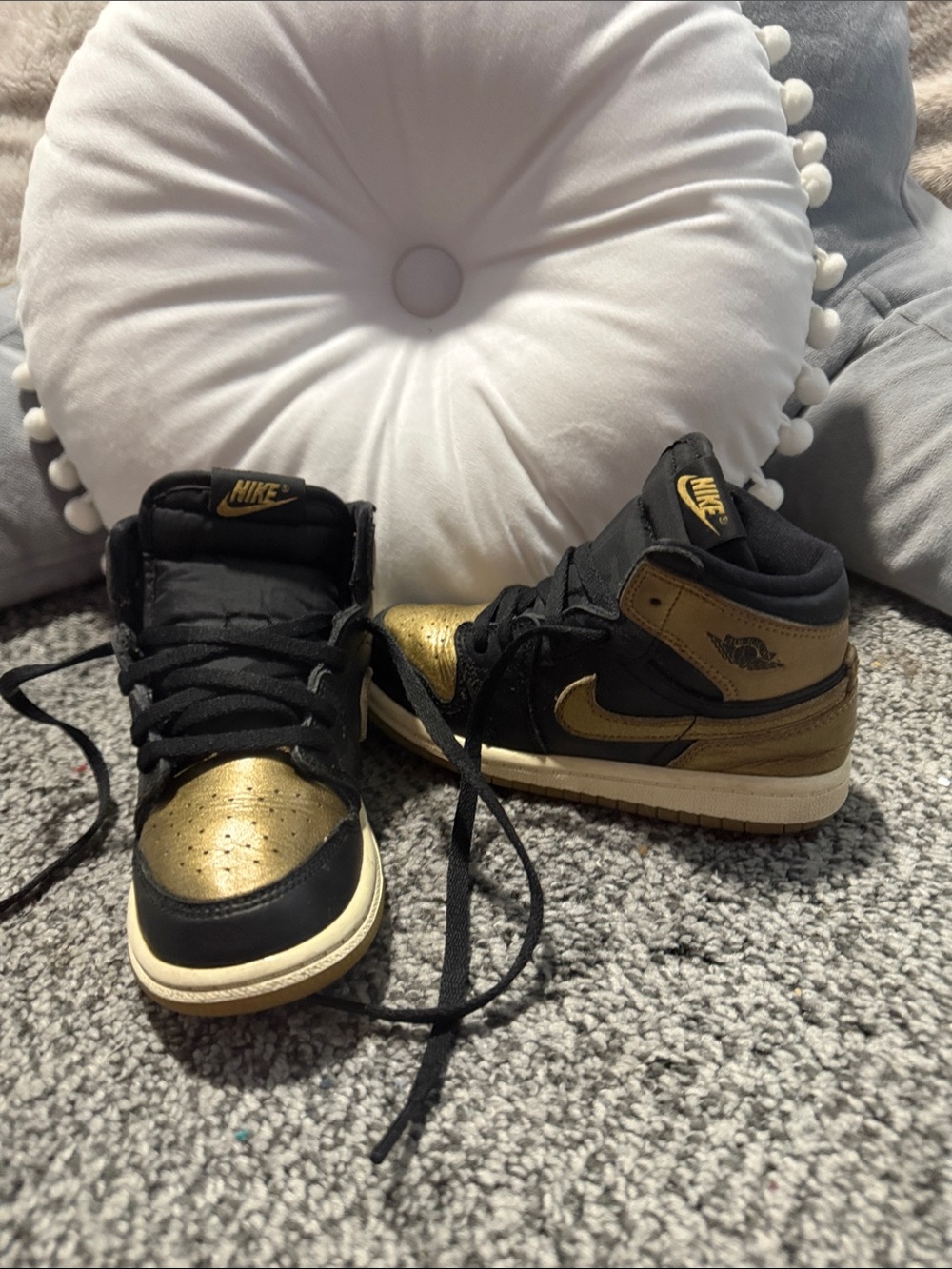 Nike Kids Black and Gold High-Top Sneakers